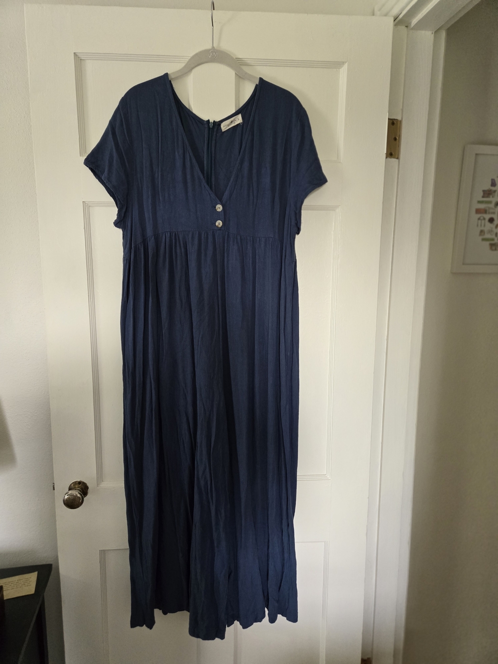 NATURAL LIFE Teal Blue V-Neck Jumpsuit - Picture 2 of 11